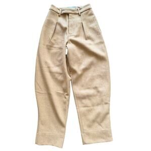 NWT Atoir Rozalie Tan Brown "Sand" High Waist Balloon Leg Jodhpur Wool Trouser